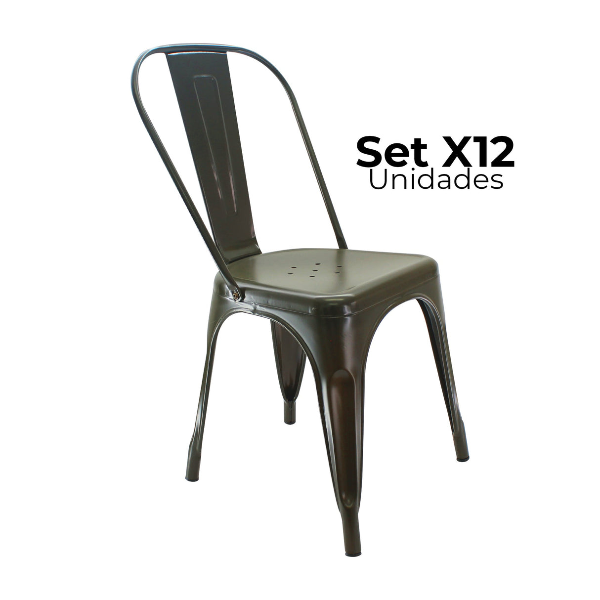 SET X 12 SILLAS TITAN TIPO TOLIX BRONCE BOXBIT