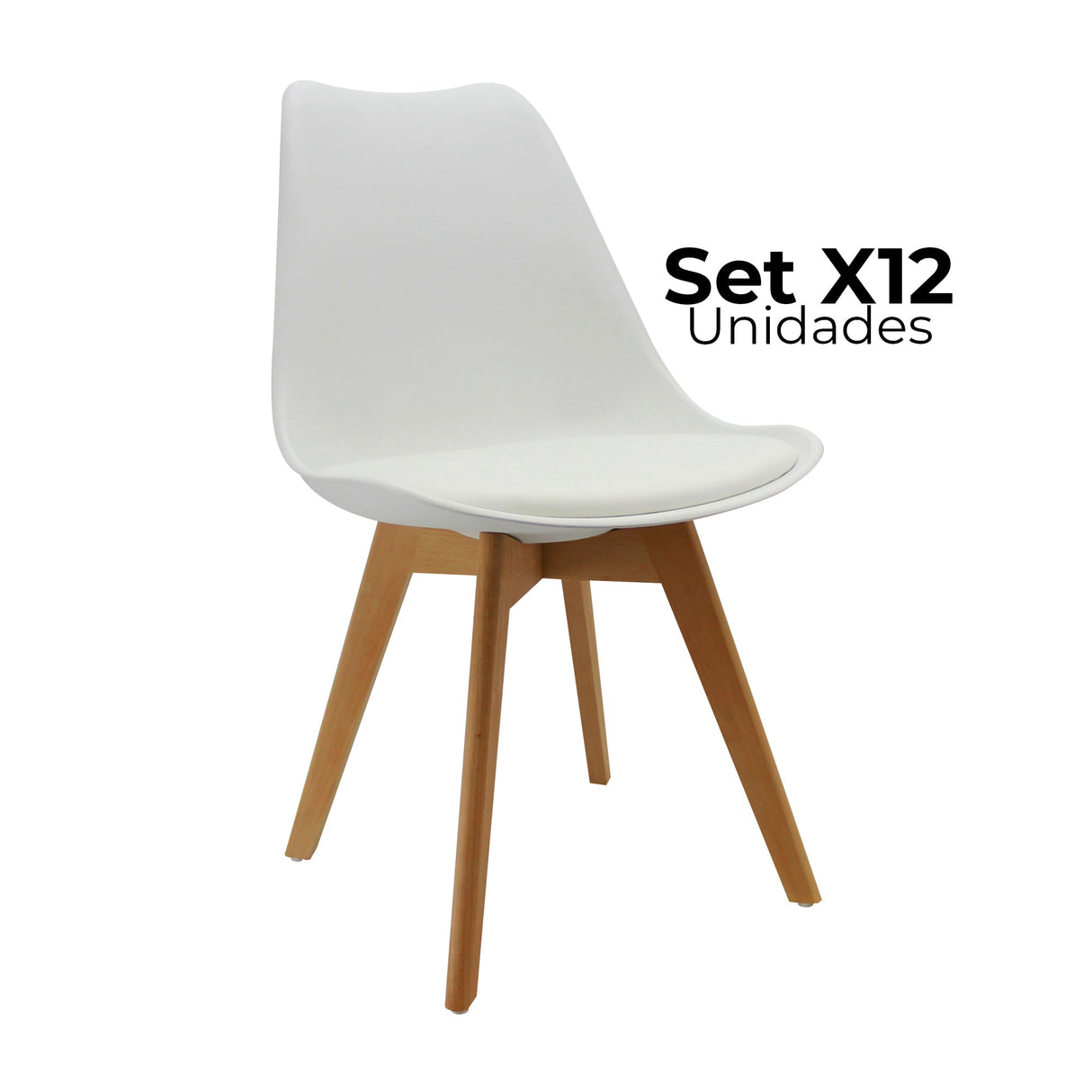 SET X 12 SILLAS JOLY BLANCAS BOXBIT