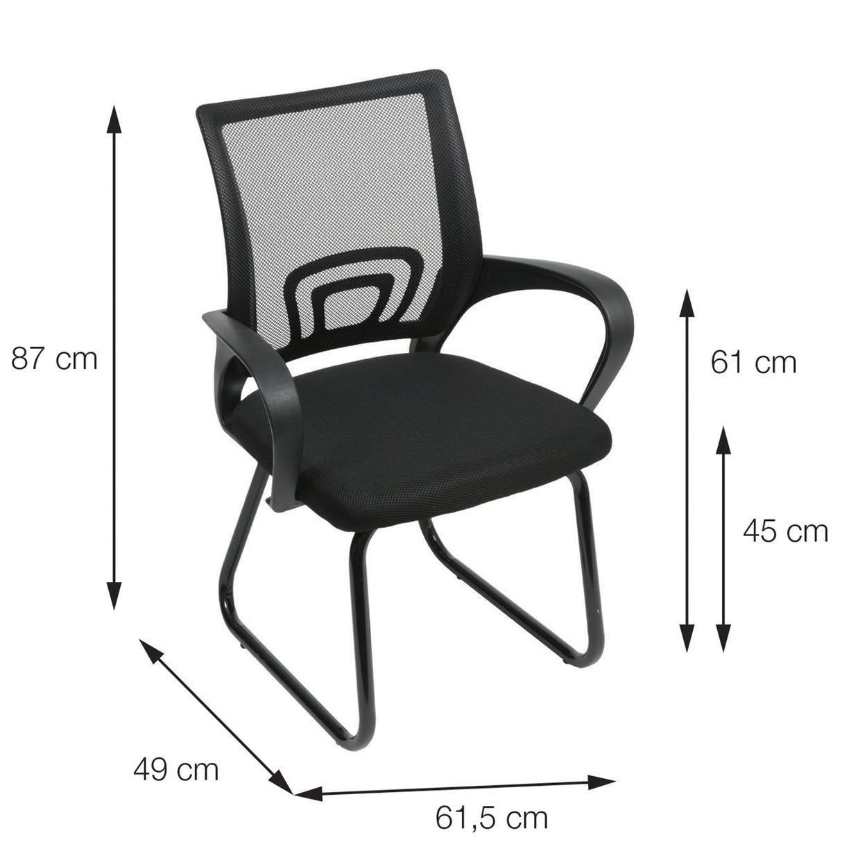 SILLA TOK FIJA NEGRA OFICINA BOXBIT