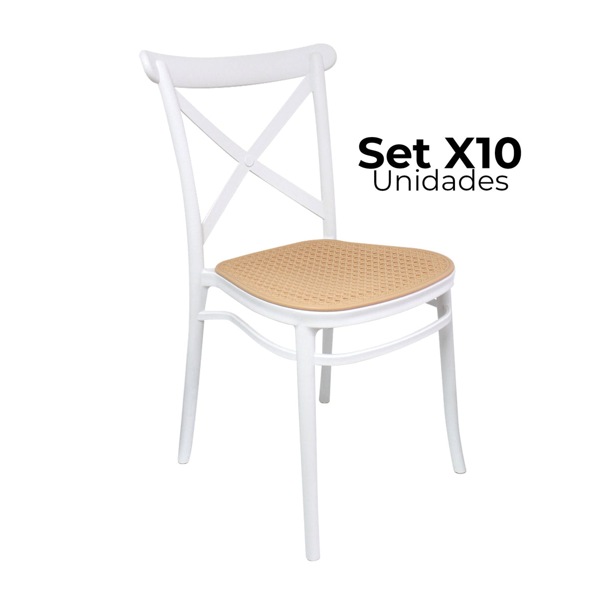 SET X 10 SILLAS PLATS BLANCAS BOXBIT