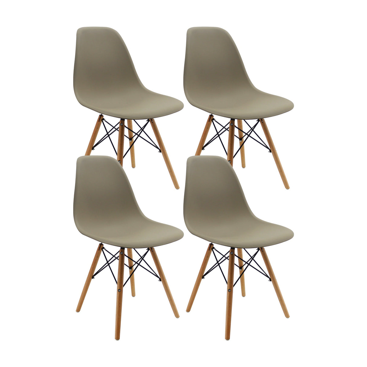 SET X 4 SILLAS DKR TIPO EAMES BEIGE BOXBIT
