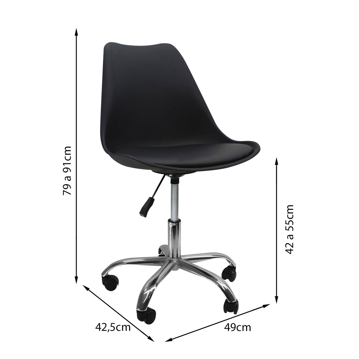 SILLA JOLY CON RUEDAS NEGRO BOXBIT