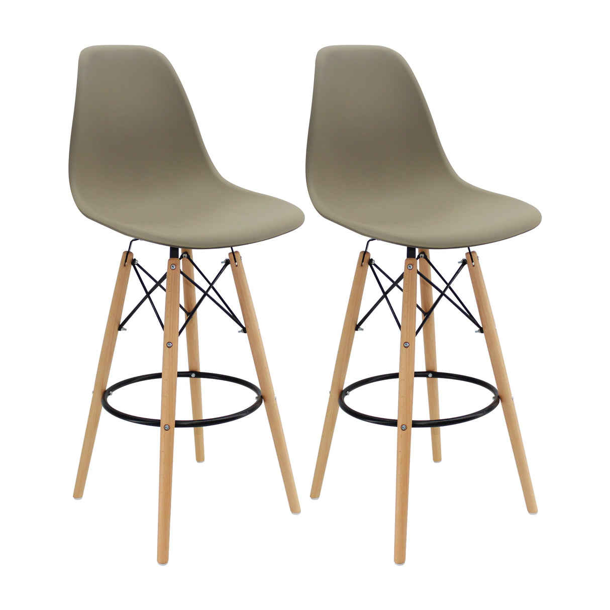SET X 2 BUTACOS DKR BAR TIPO EAMES BEIGE BOXBIT