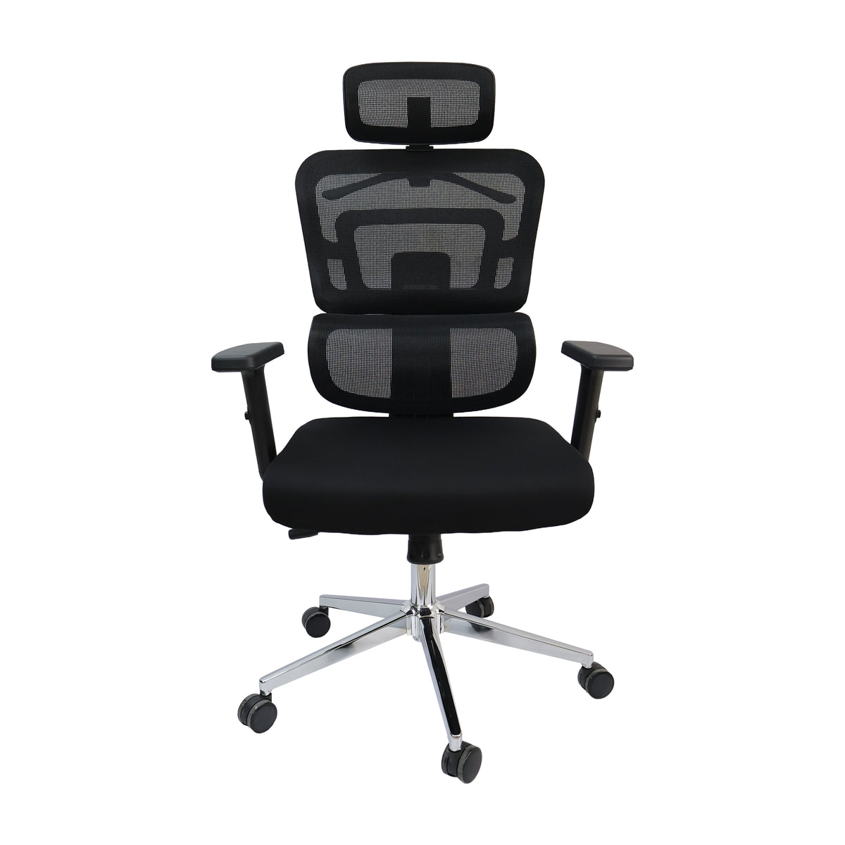 Silla de oficina Nagoya alta negra con respaldo en malla