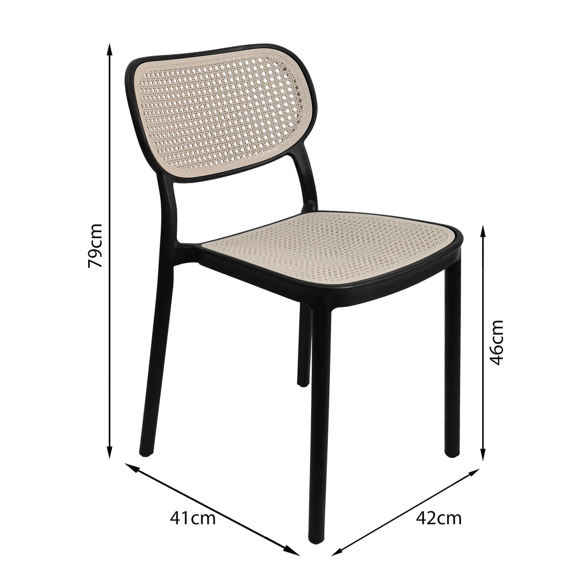 Comedor Rectangular Tapa Vidrio más 4 Sillas Silla Art Nattura Negras