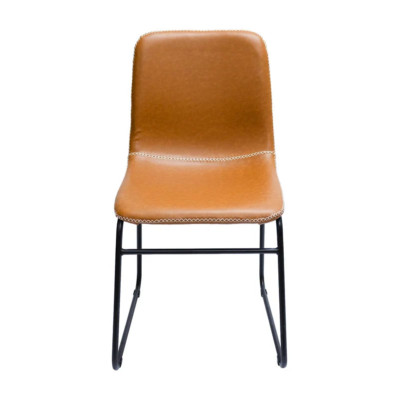 Silla Verner BP Fija Caramelo en PU – Diseño Moderno y Base en Acero