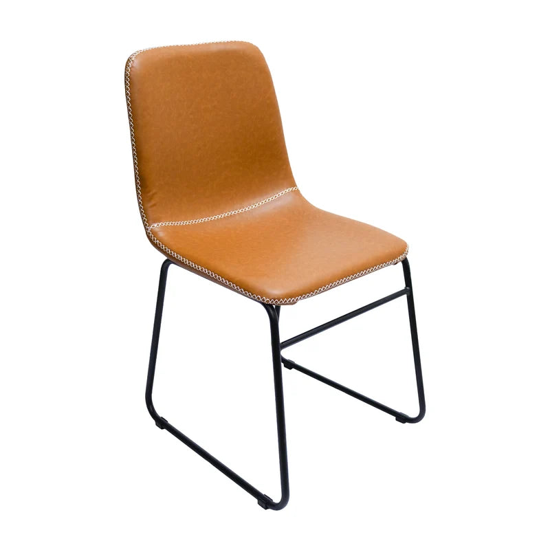 Silla Verner BP Fija Caramelo en PU – Diseño Moderno y Base en Acero