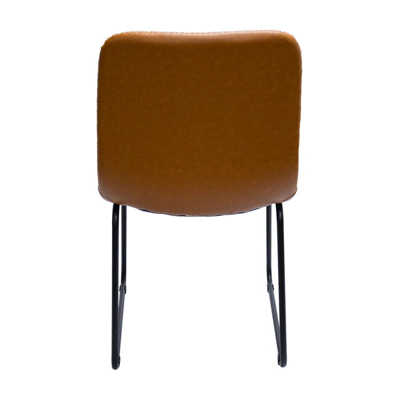 Silla Verner BP Fija Caramelo en PU – Diseño Moderno y Base en Acero