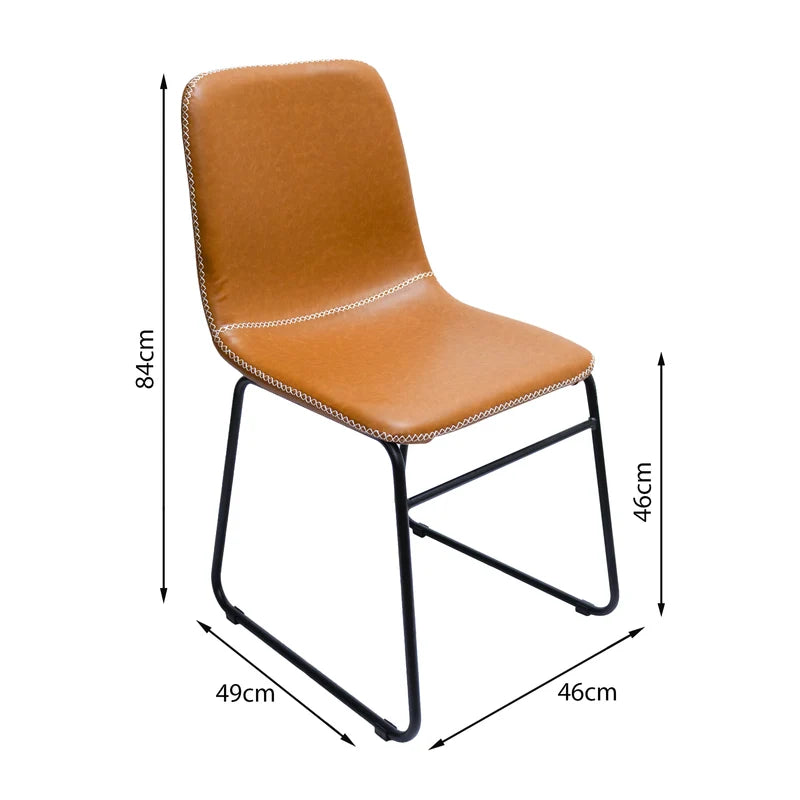 Silla Verner BP Fija Caramelo en PU – Diseño Moderno y Base en Acero