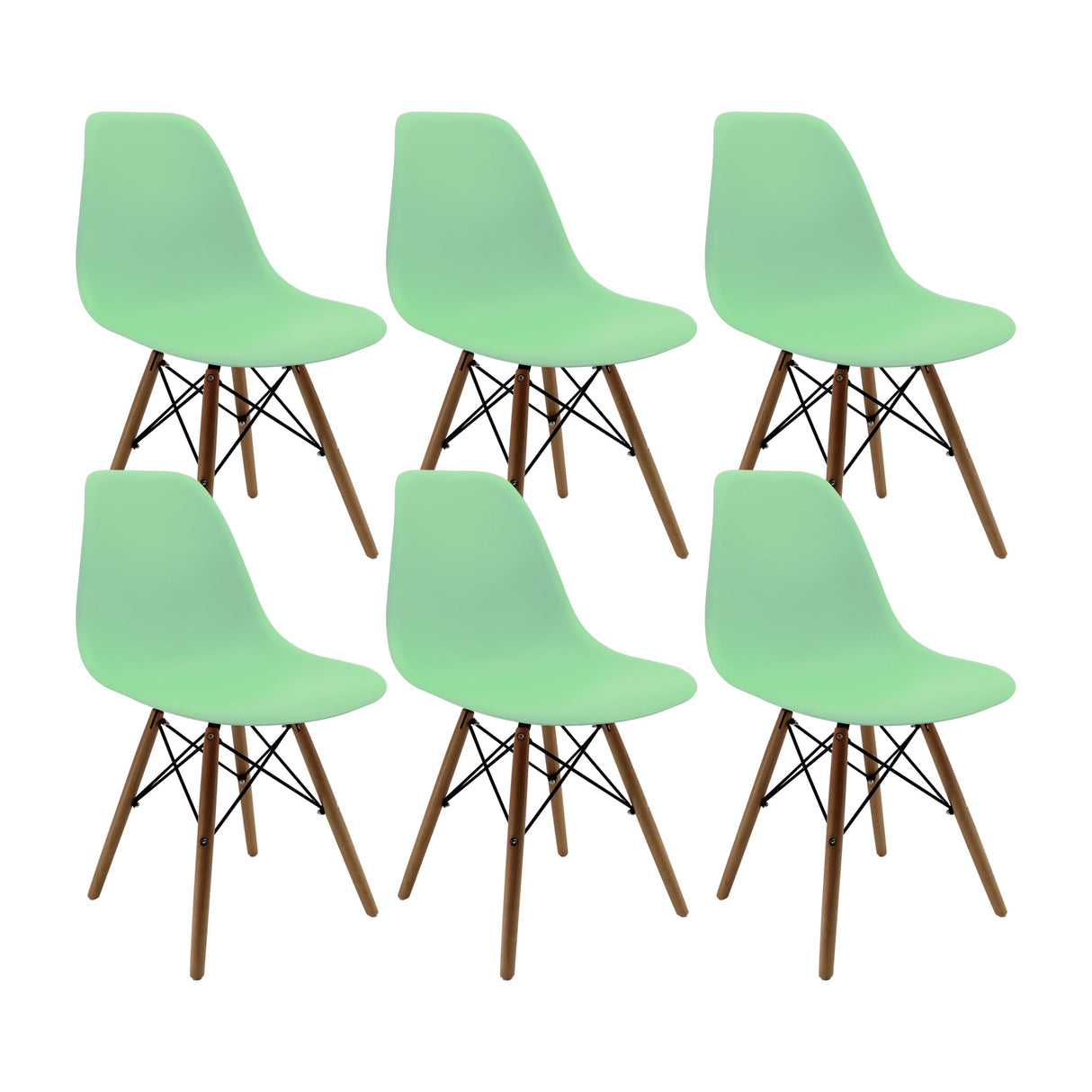 SET X 6 SILLAS DKR TIPO EAMES VERDE CLARO BOXBIT
