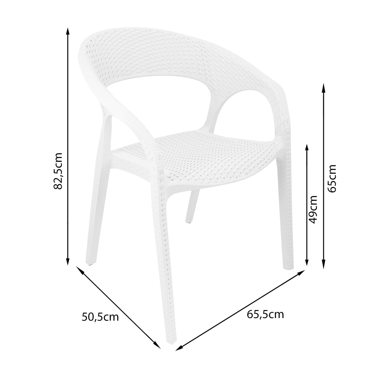 SET X 4 SILLA EXTERIOR RATAN CURVE BLANCO BOXBIT