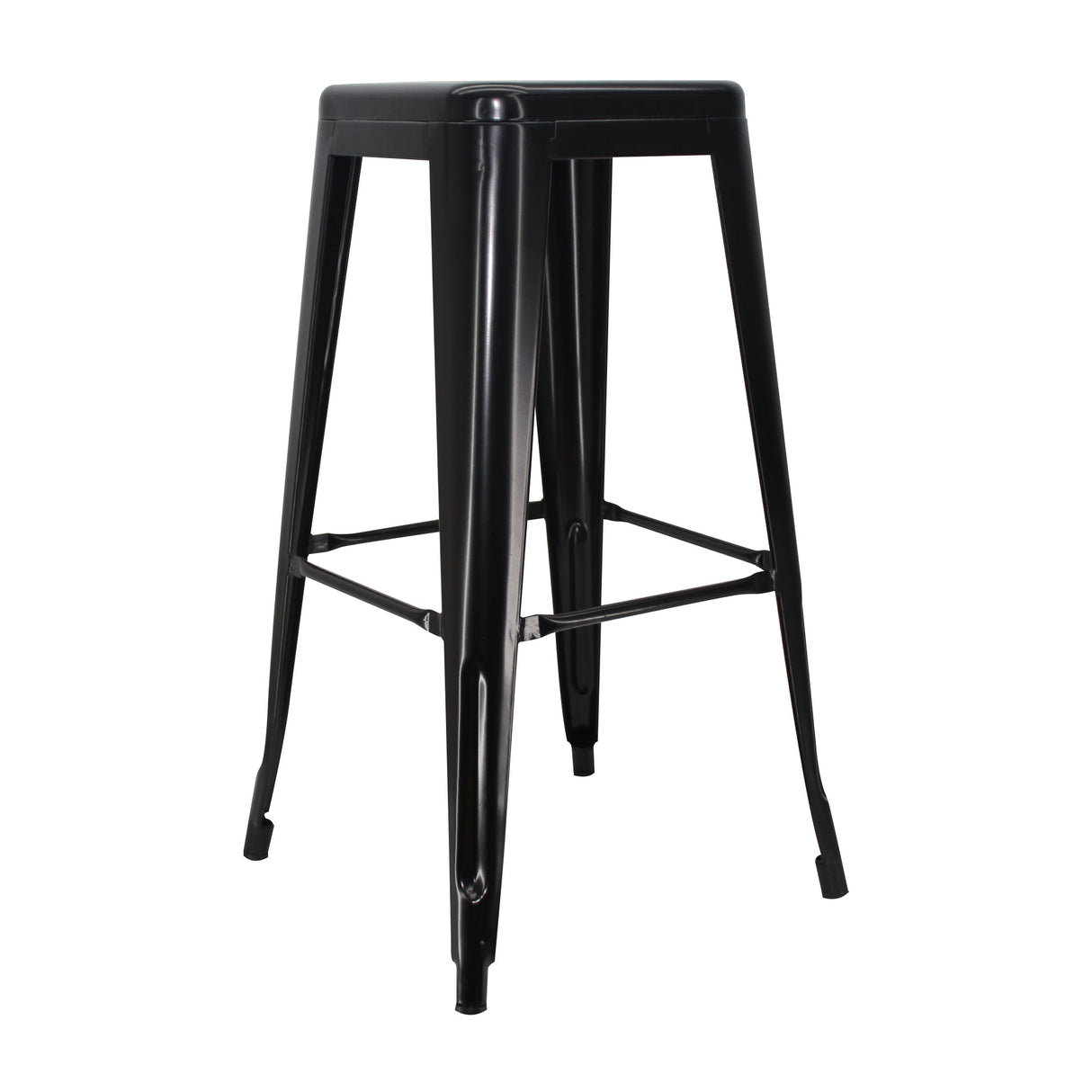 Butaco Alto Sin Espaldar TITAN Tipo Tolix Negro BoxBit