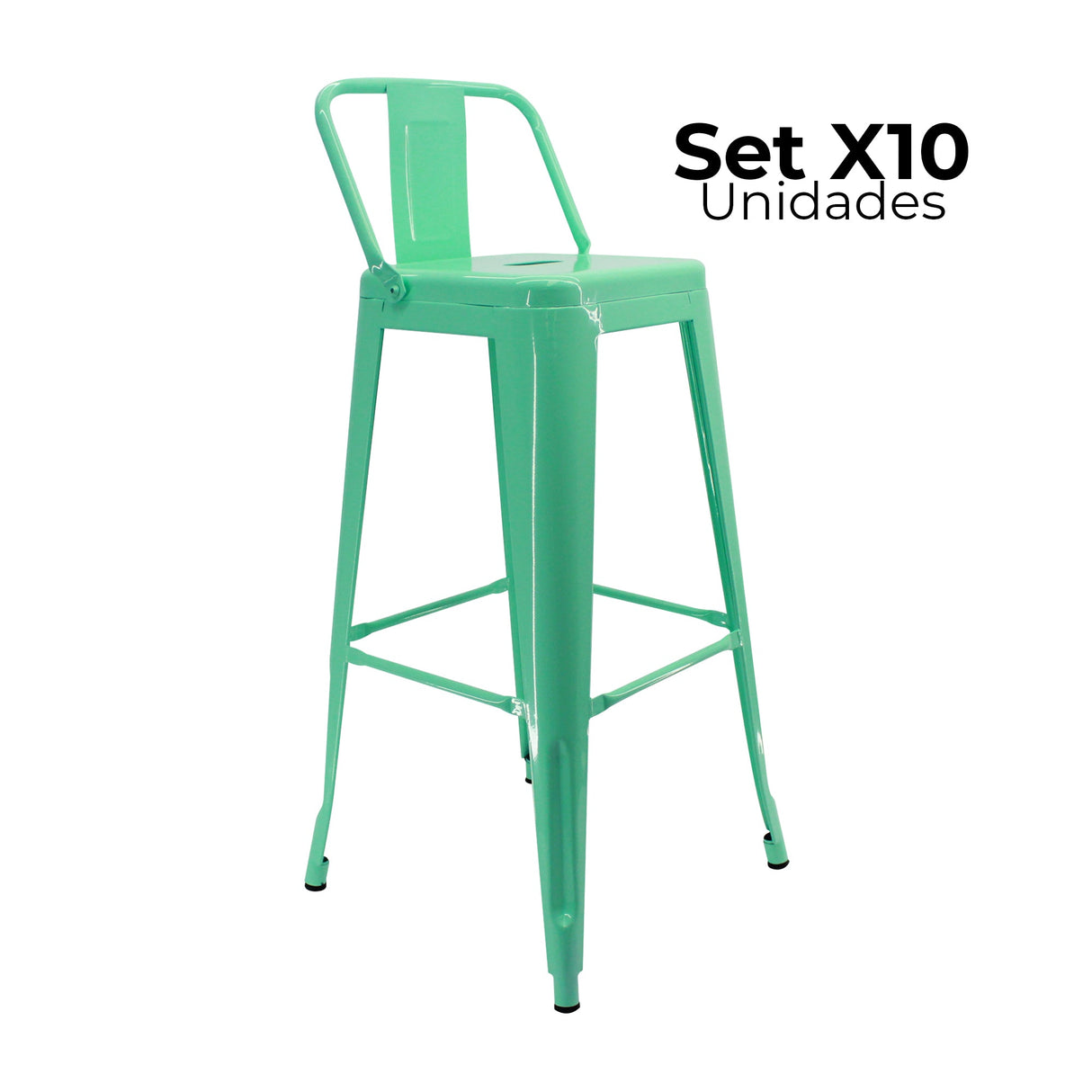 SET X 10 BUTACOS BAR ALTOS TITAN TIPO TOLIX VERDE MENTA BOXBIT