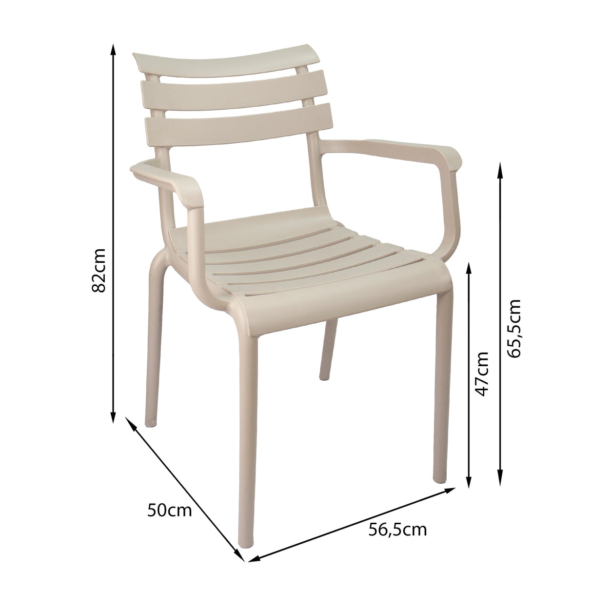 SET X 4 SILLA EXTERIOR VENECIA CON BRAZOS BEIGE BOXBIT