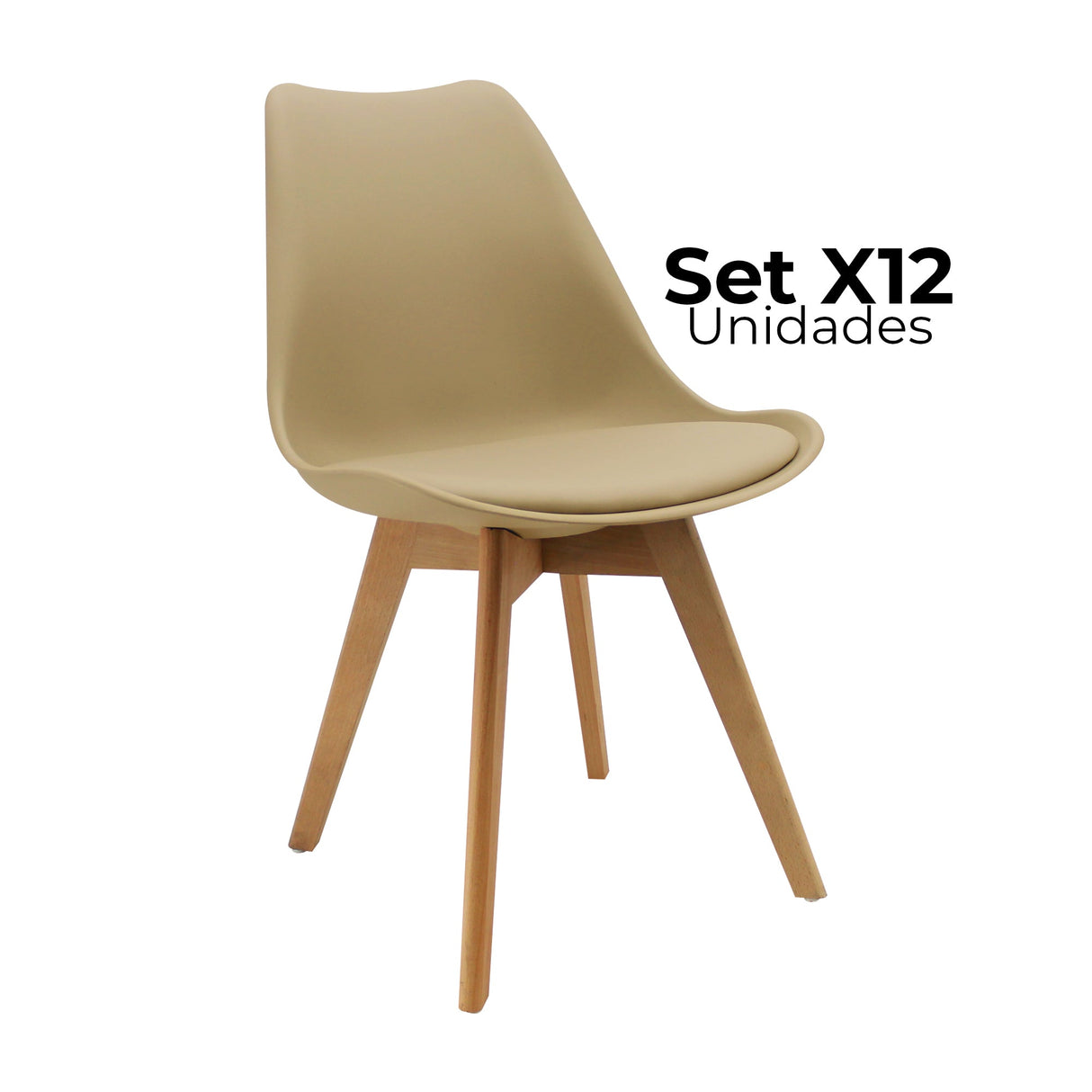 SET X 12 SILLAS JOLY BEIGE BOXBIT