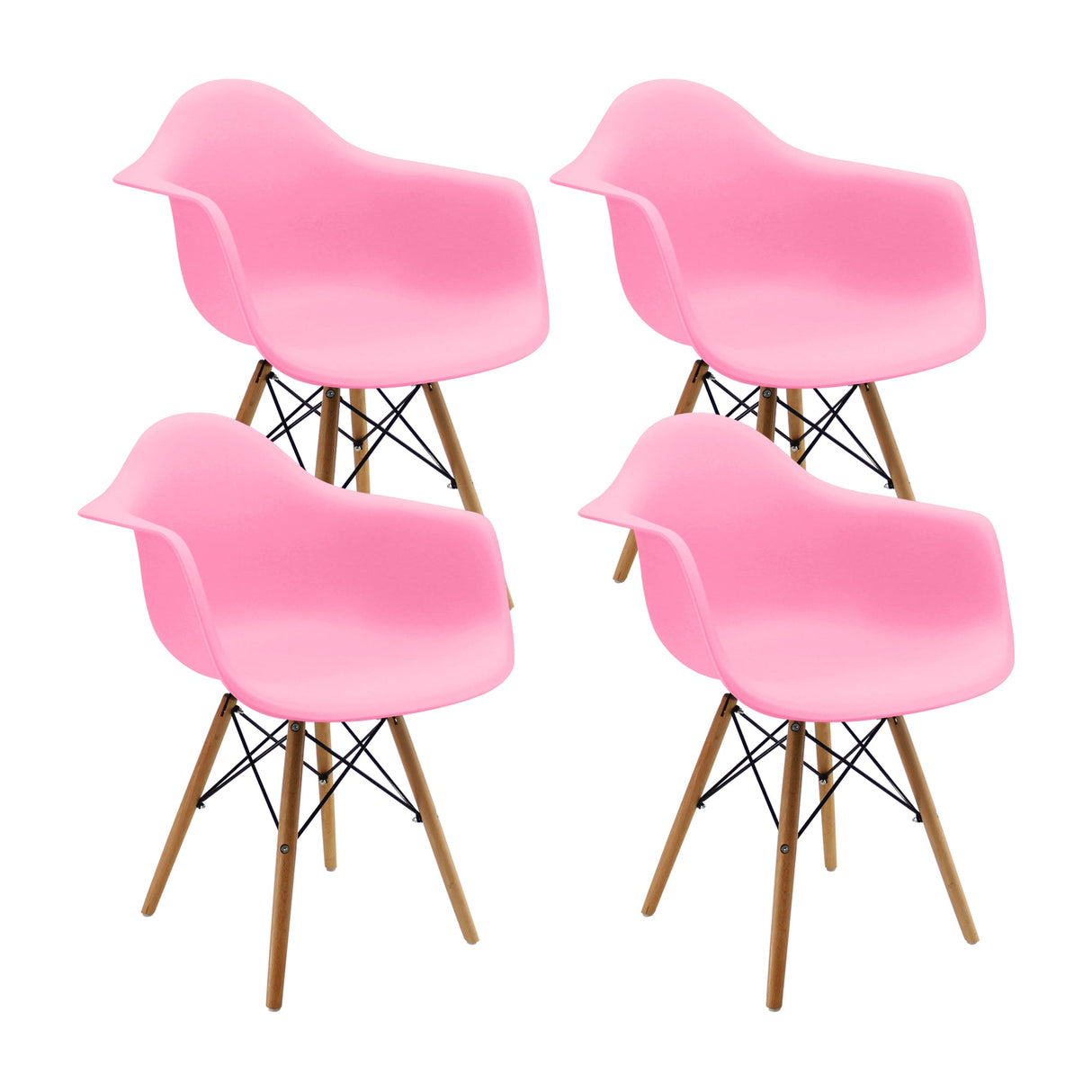 SET X 4 SILLAS DKR CON BRAZOS ROSADA BOXBIT