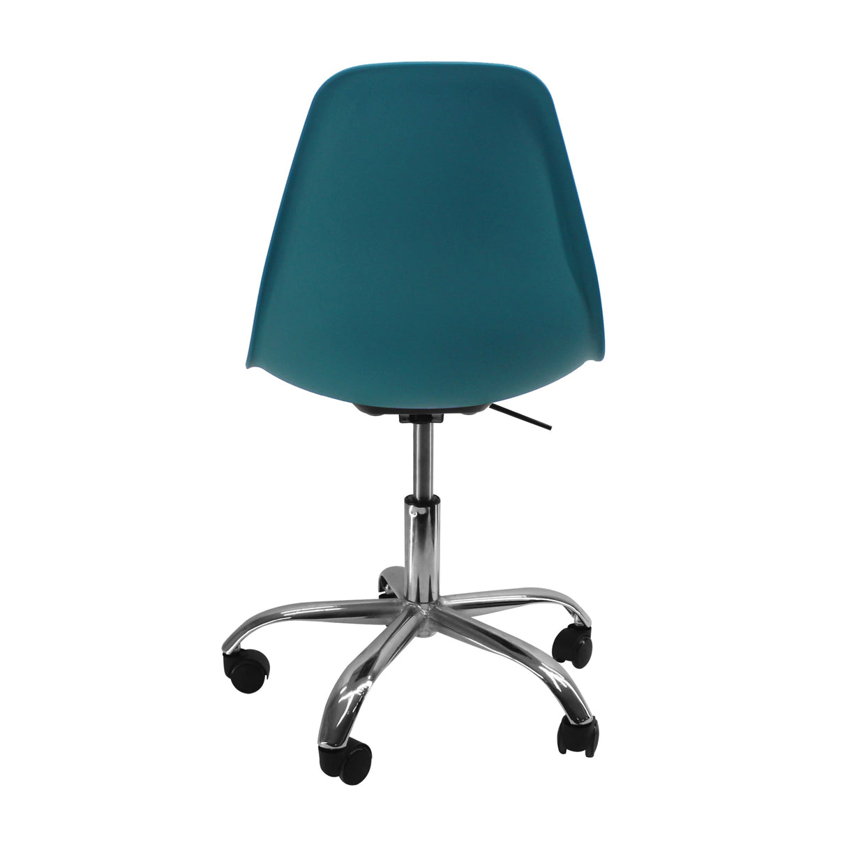 SILLA DKR CON RUEDAS TIPO EAMES AZUL PETRÓLEO BOXBIT