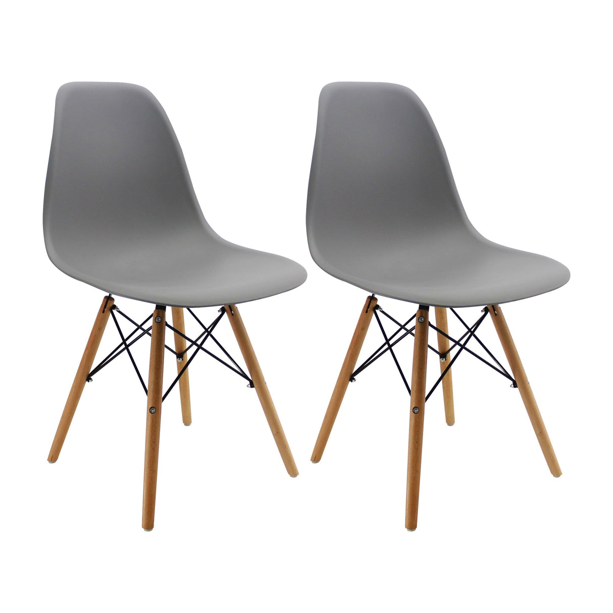 SET X 2 SILLAS DKR TIPO EAMES GRIS BOXBIT