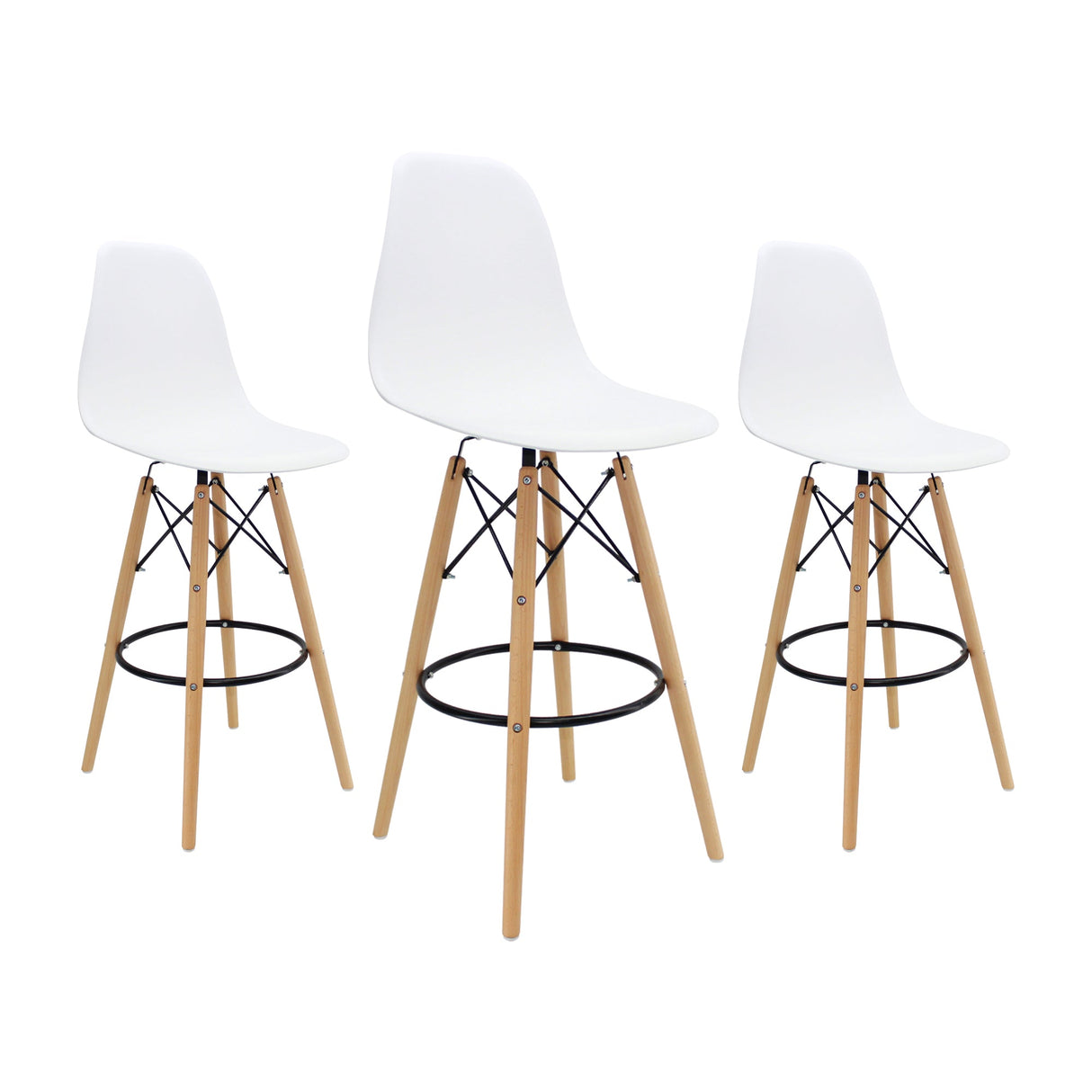 SET X 3 BUTACOS DKR BAR TIPO EAMES BLANCOS BOXBIT