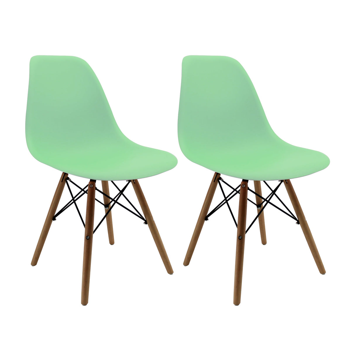 SET X 2 SILLAS DKR TIPO EAMES VERDE CLARO BOXBIT