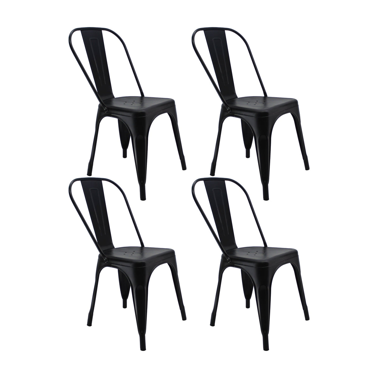 SET X 4 SILLAS TITAN TIPO TOLIX NEGRO