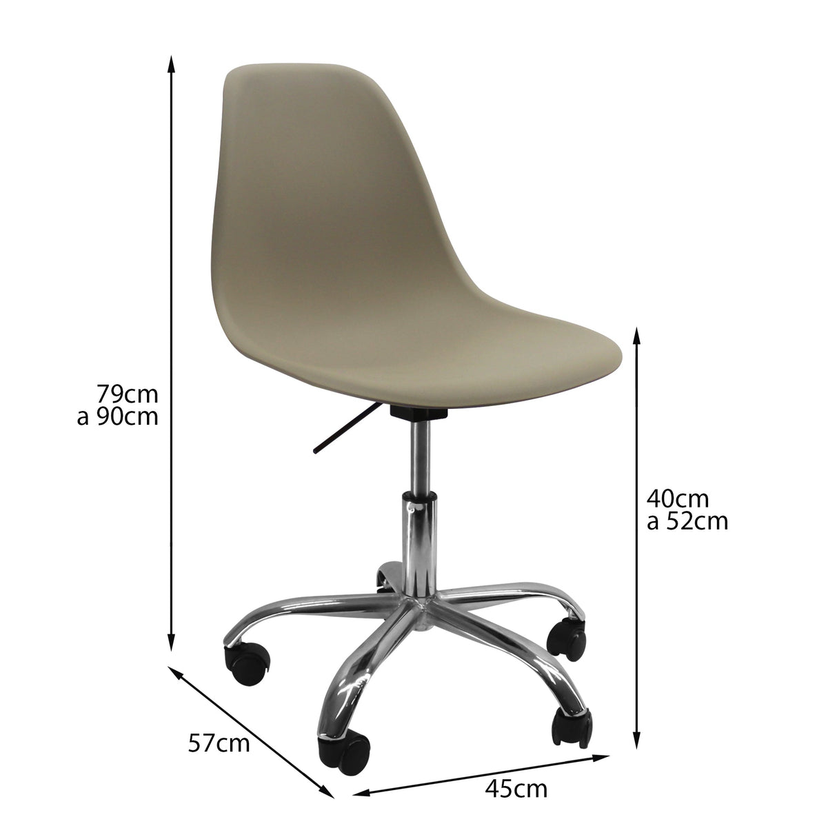 SILLA DKR CON RUEDAS TIPO EAMES BEIGE BOXBIT