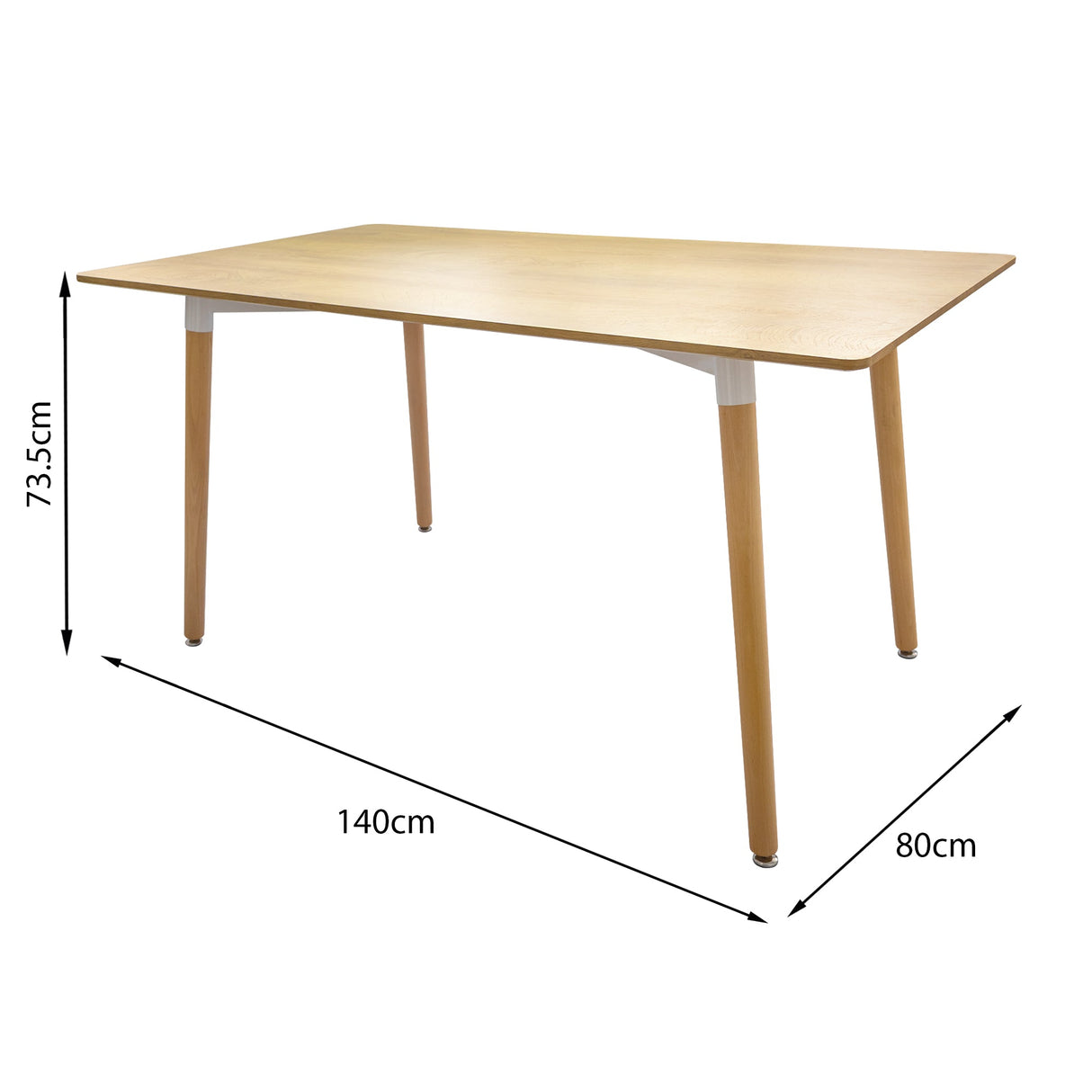 COMEDOR RECTANGULAR BRAVUS MÁS 6 SILLAS DKR TIPO EAMES NEGRAS