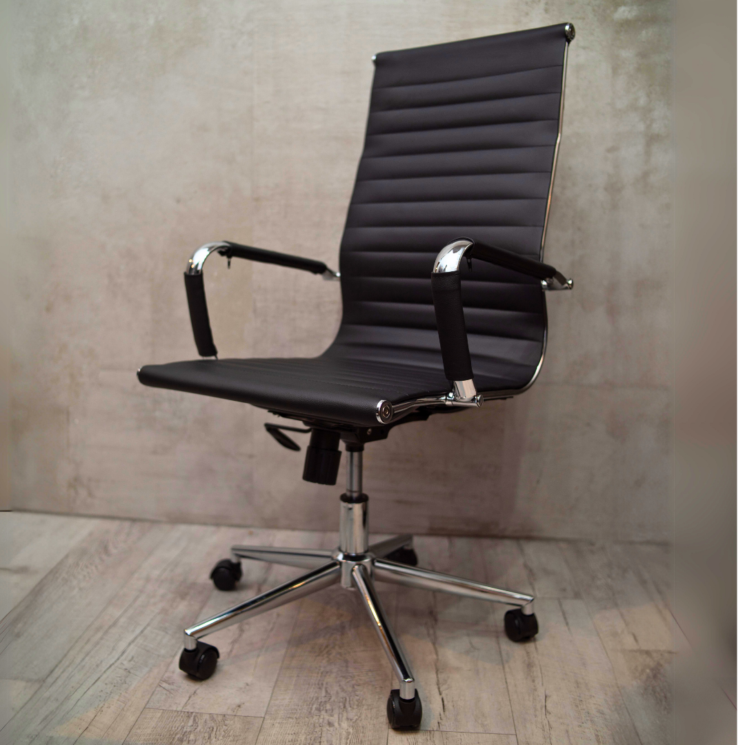 SET X 2 SILLAS ESTERILLA OFICINA ALTAS NEGRAS BOXBIT