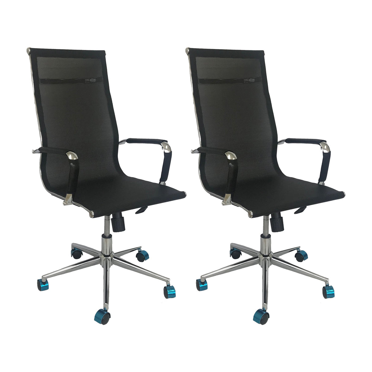 SET X 2 SILLAS TELA OFICINA ALTAS NEGRAS BOXBIT