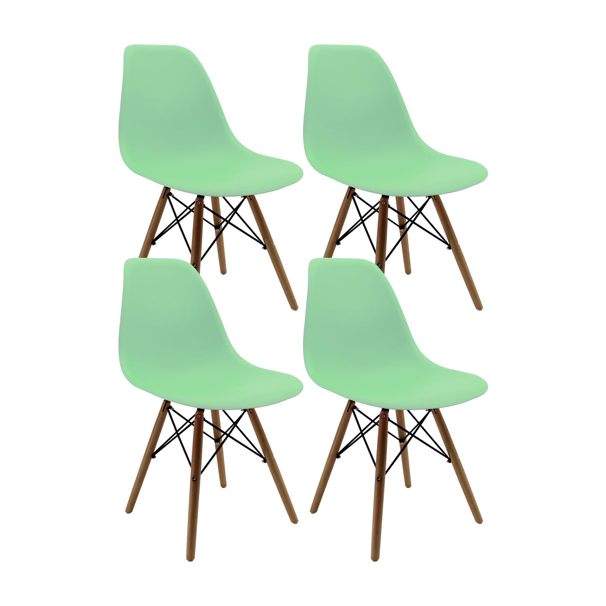 SET X 4 SILLAS DKR TIPO EAMES VERDE CLARO BOXBIT