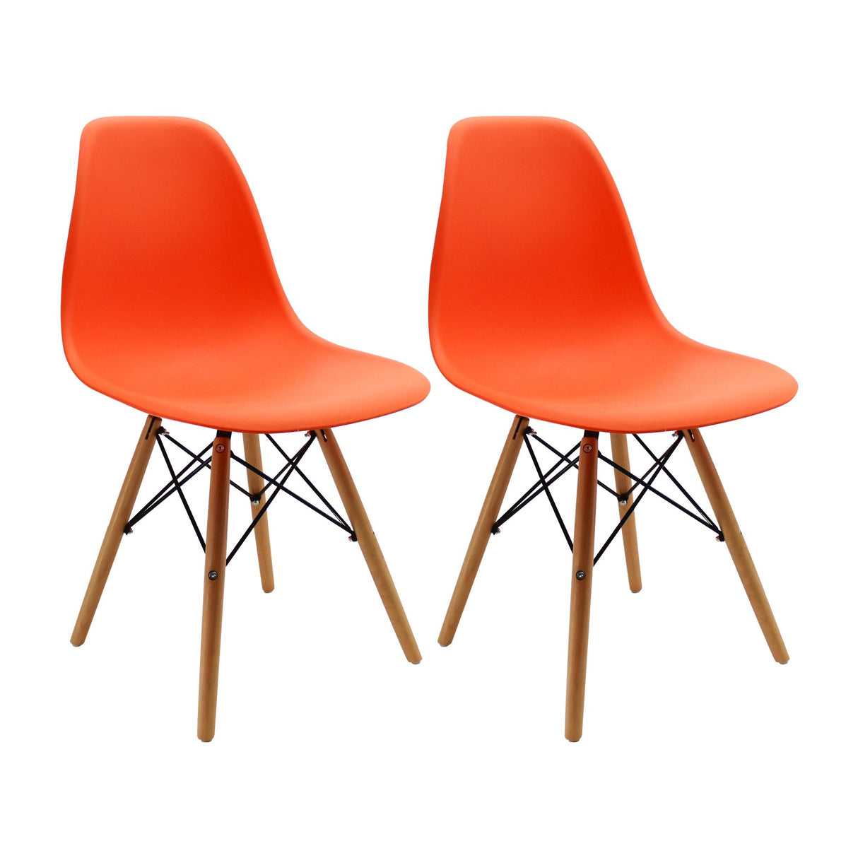 SET X 2 SILLAS DKR TIPO EAMES NARANJA BOXBIT