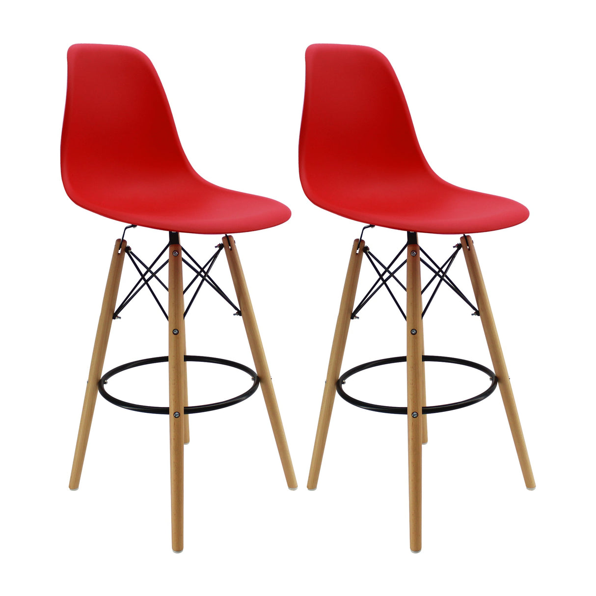 SET X 2 BUTACOS DKR BAR TIPO EAMES ROJA BOXBIT