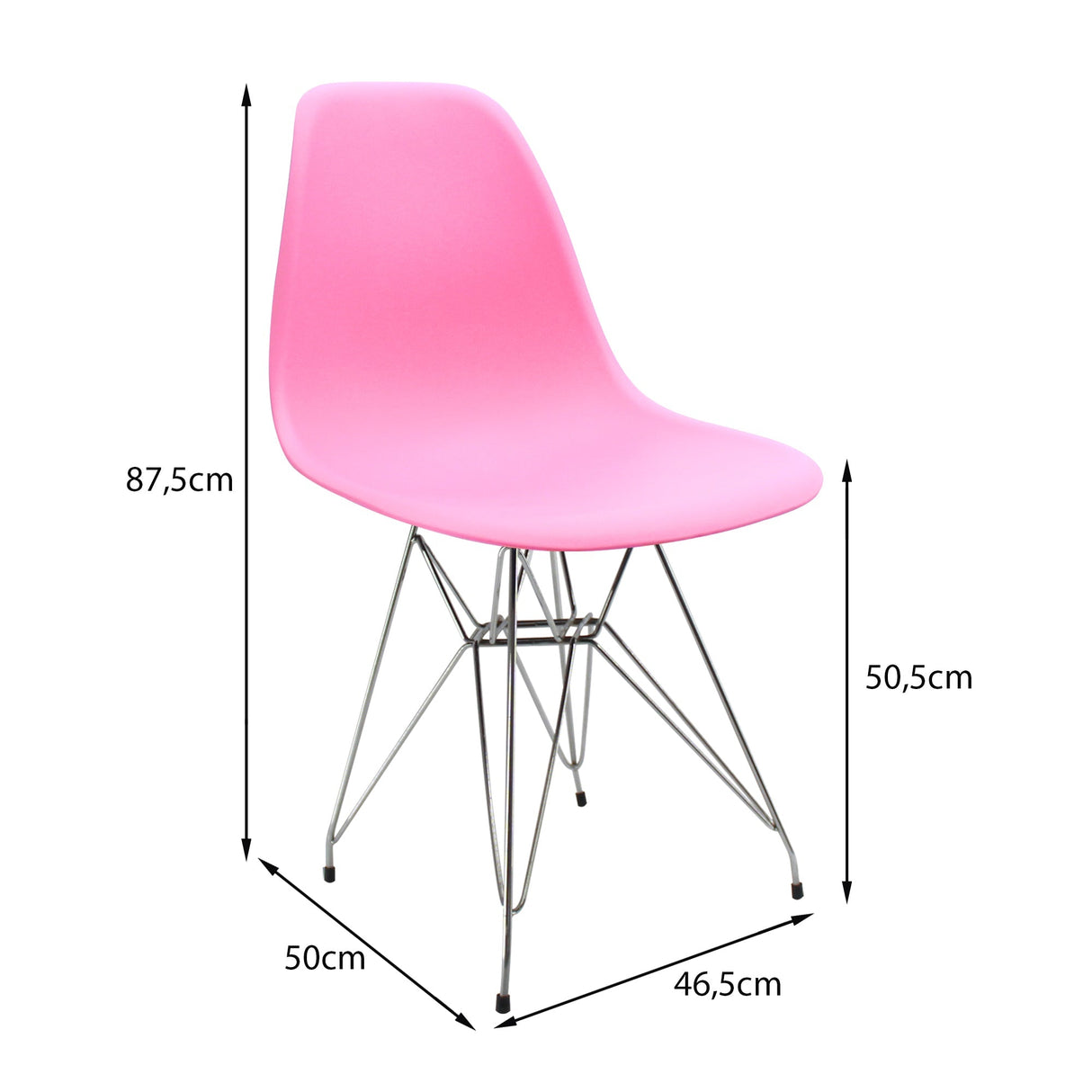 SILLA DKR METAL TIPO EAMES ROSADA BOXBIT