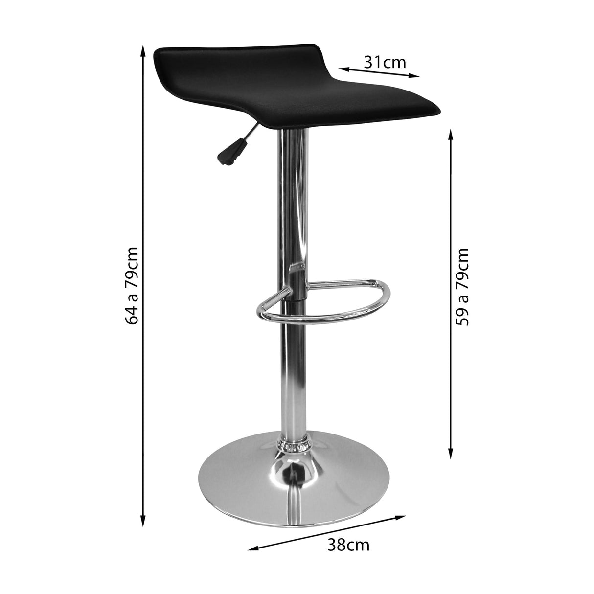 SILLA WAVE BAR NEGRA BOXBIT