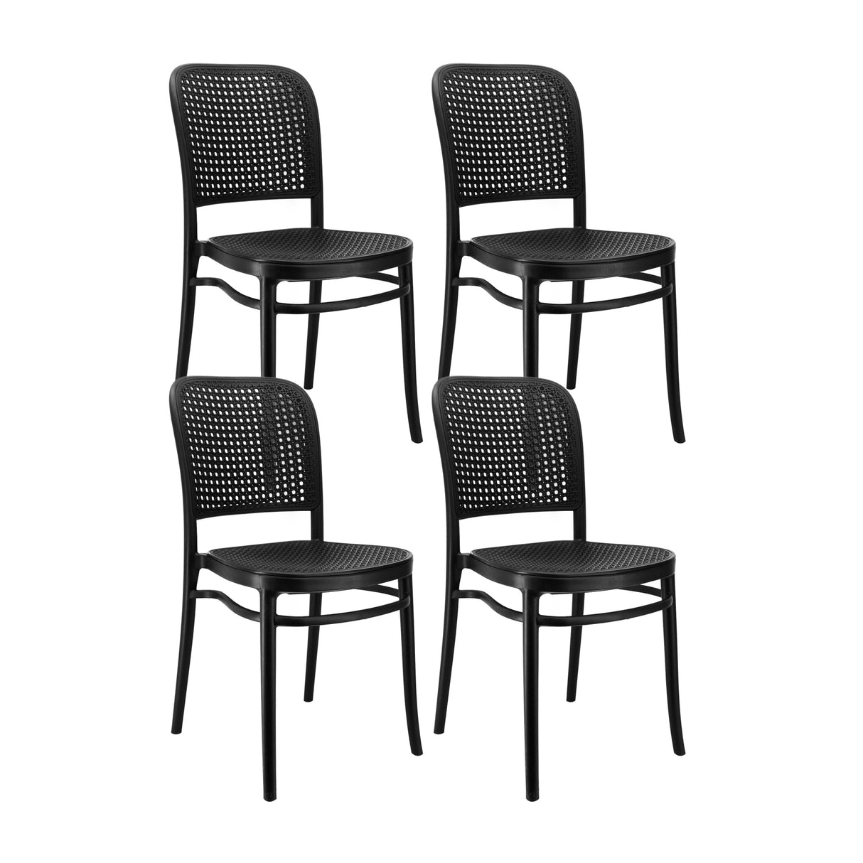 SET X 4 SILLAS AMIS NEGRA COMPLETA BOXBIT