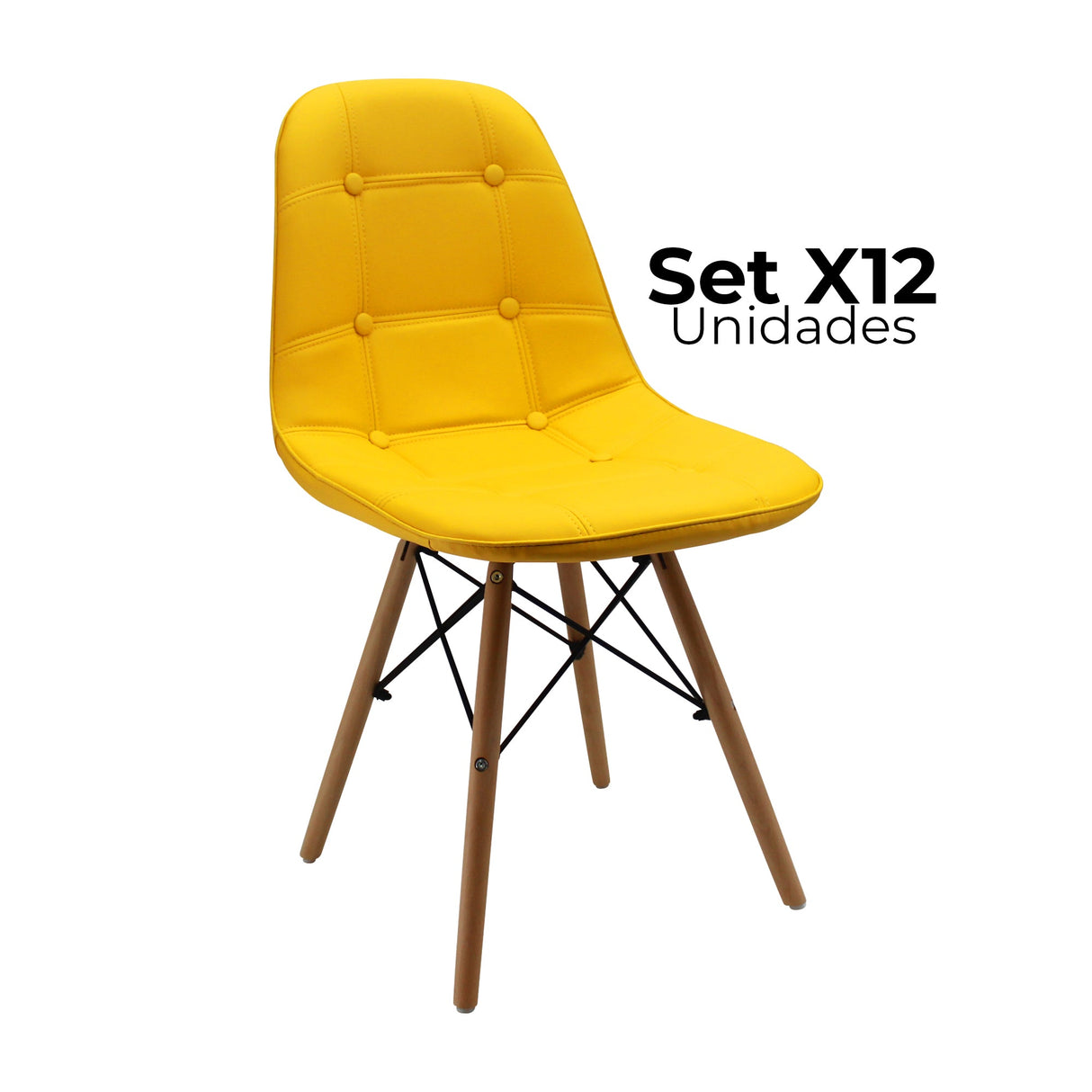 SET X 12 SILLAS DKR BOTONES AMARILLAS BOXBIT