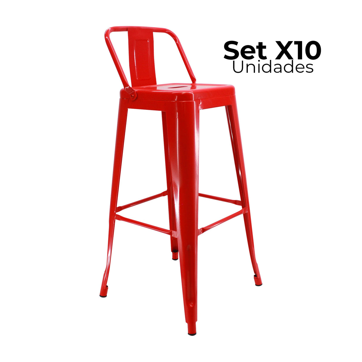 SET X 10 BUTACOS BAR ALTOS TITAN TIPO TOLIX ROJOS BOXBIT