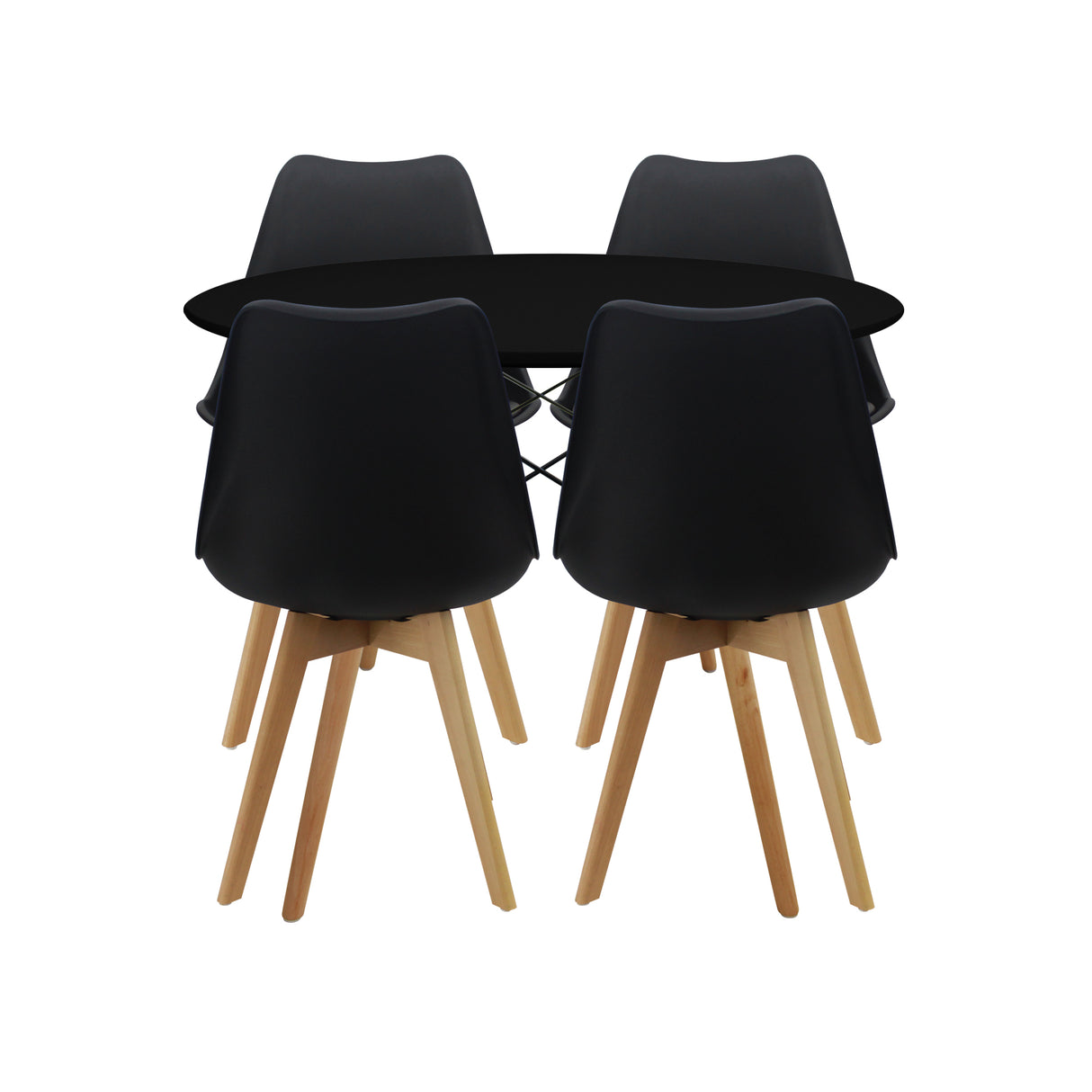 COMEDOR 4 PUESTOS RENDONDO NEGRO/JOLY