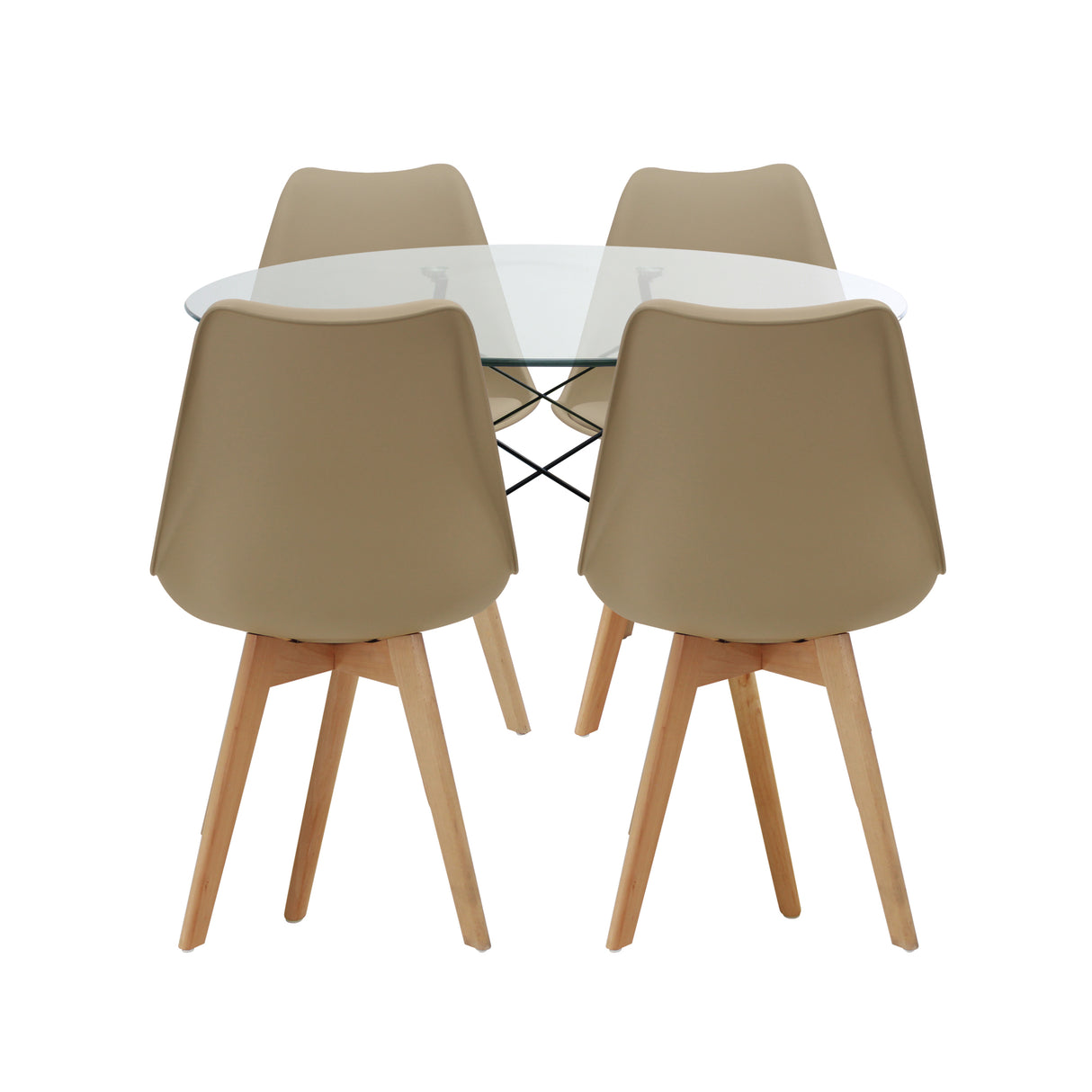 COMEDOR 4 PUESTOS RENDONDO CRISTAL/JOLY