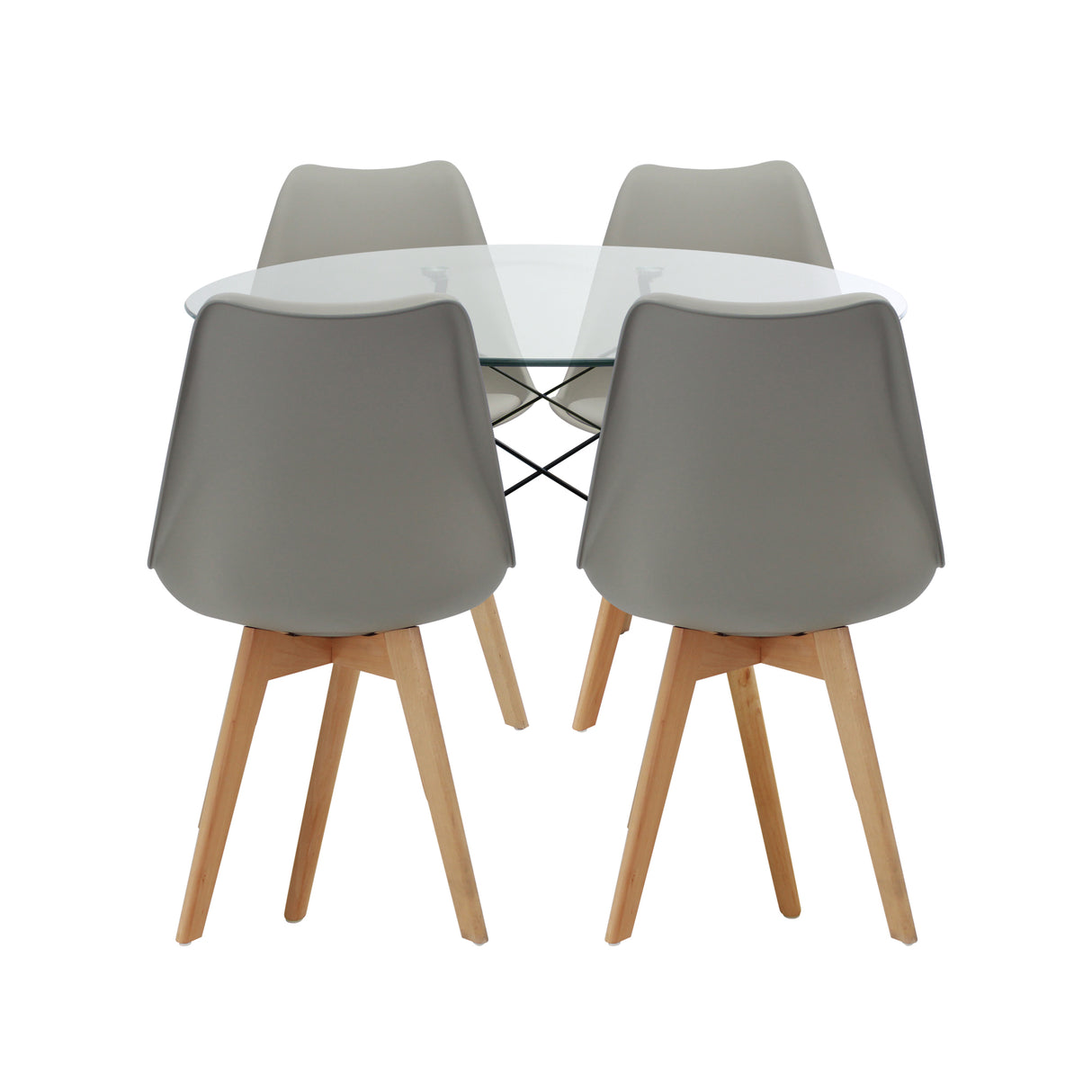 COMEDOR 4 PUESTOS RENDONDO CRISTAL/JOLY