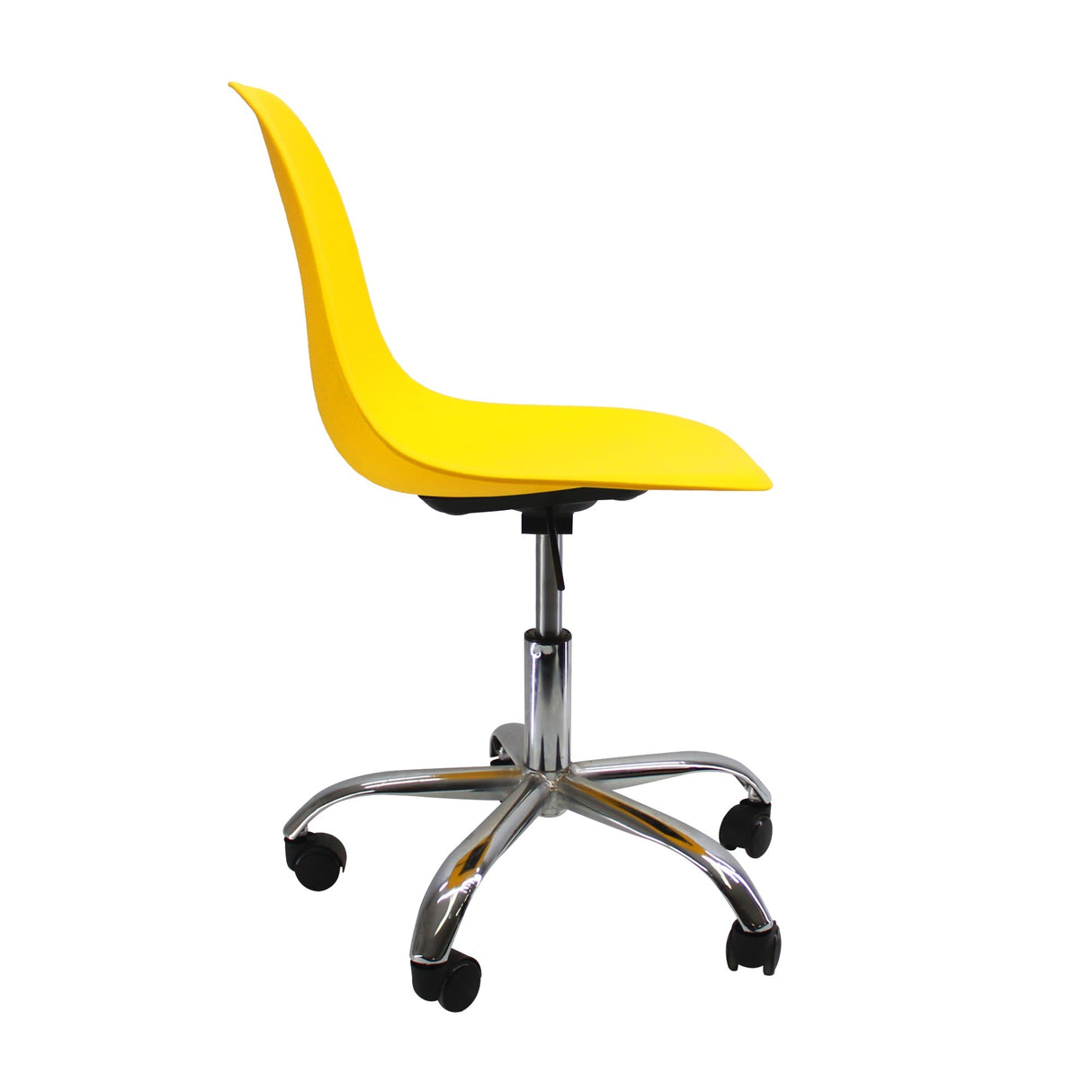 SILLA DKR CON RUEDAS TIPO EAMES AMARILLA BOXBIT