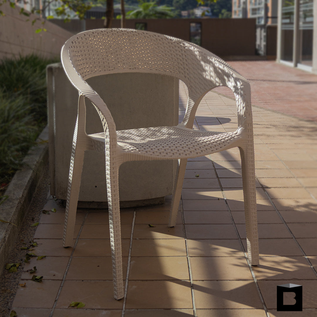 SILLA EXTERIOR RATAN CURVE BEIGE BOXBIT