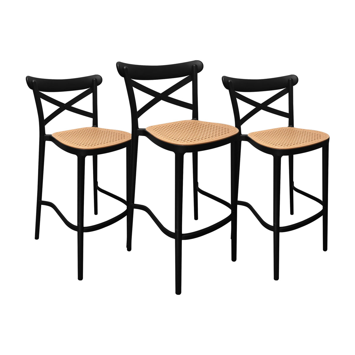 SET X 3 SILLAS PLATS BARRA NEGRO BOXBIT