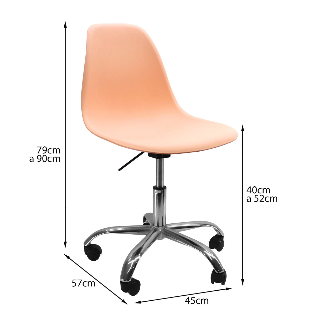 SILLA DKR CON RUEDAS TIPO EAMES SALMON BOXBIT