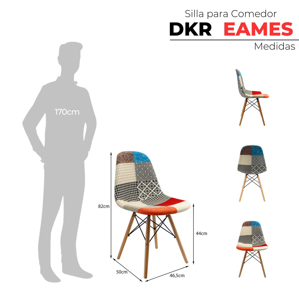 SILLA DKR TIPO EAMES PATCHWORK BOXBIT