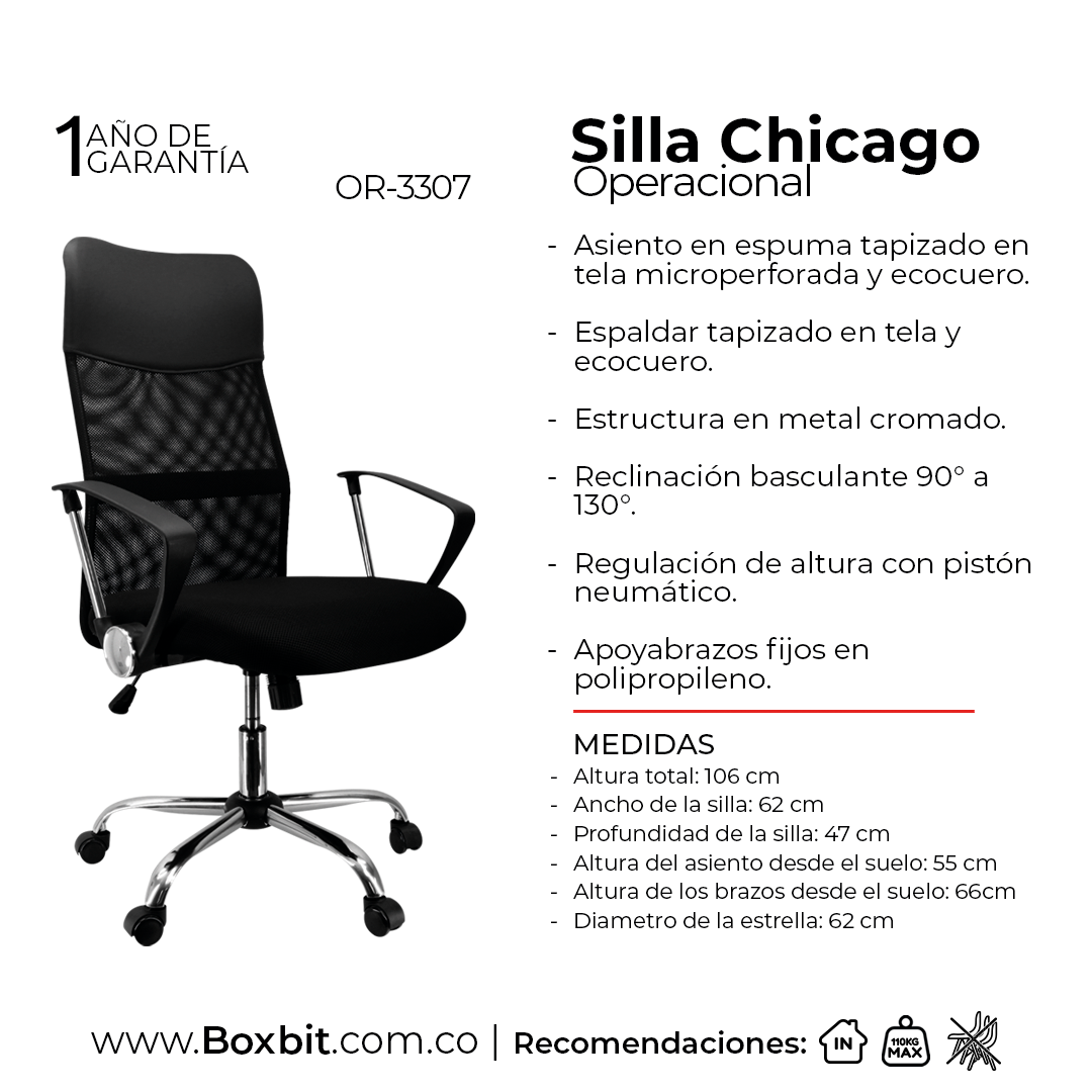 SILLA DE OFICINA CHICAGO BOXBIT
