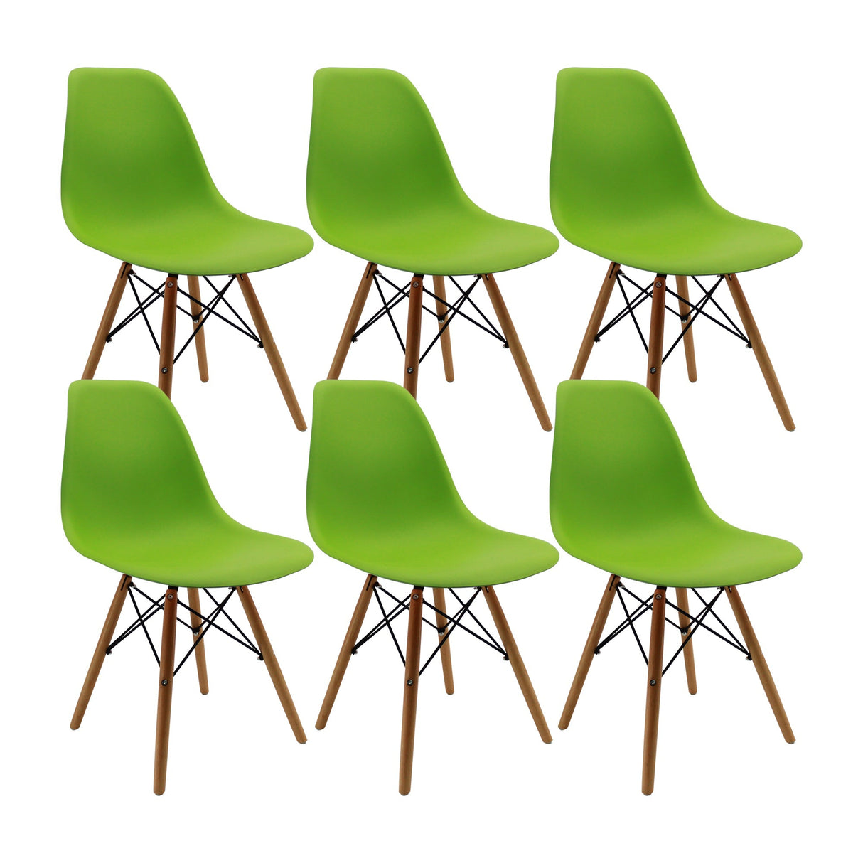 SET X 6 SILLAS DKR TIPO EAMES VERDES BOXBIT