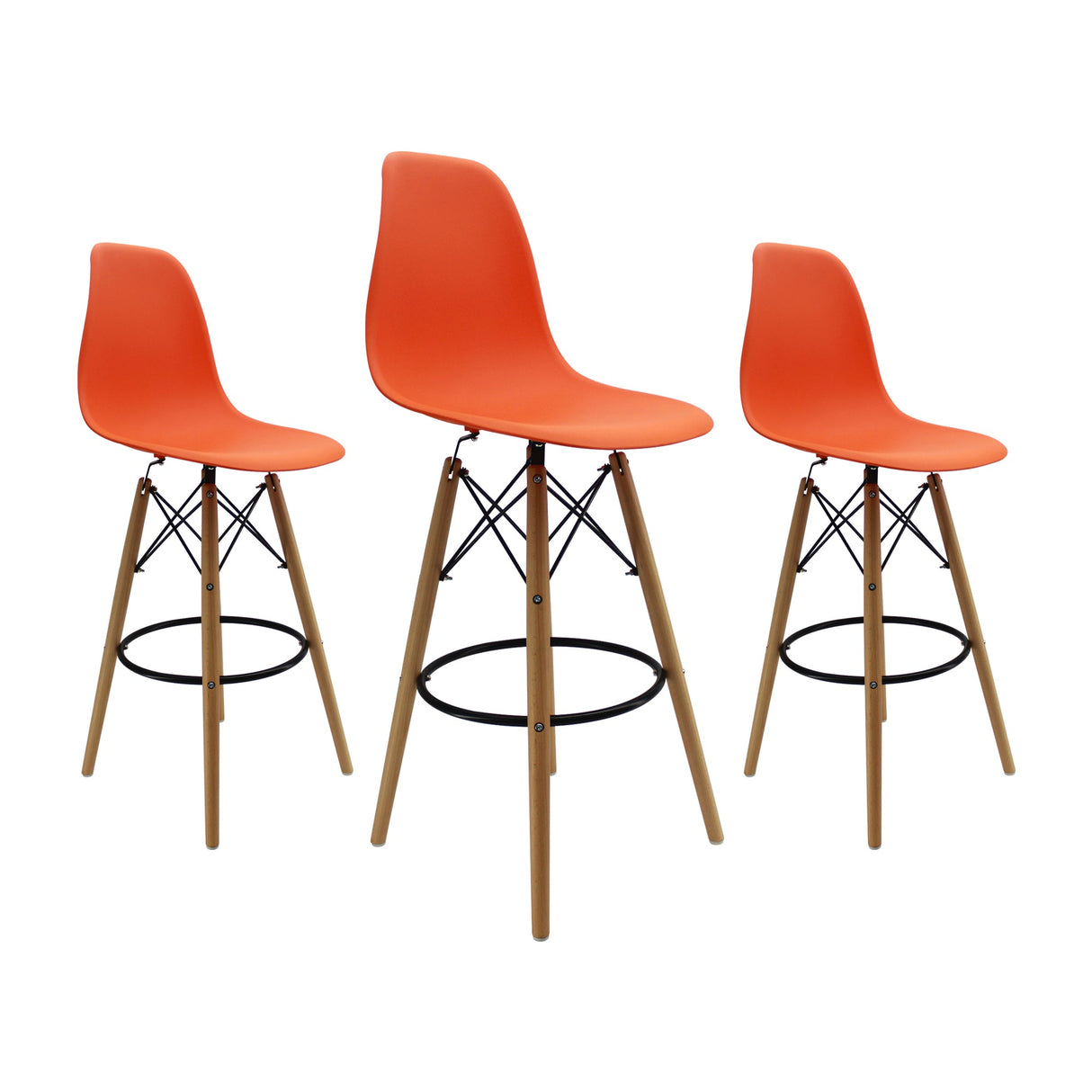 SET X 3 BUTACOS DKR BAR TIPO EAMES NARANJA BOXBIT