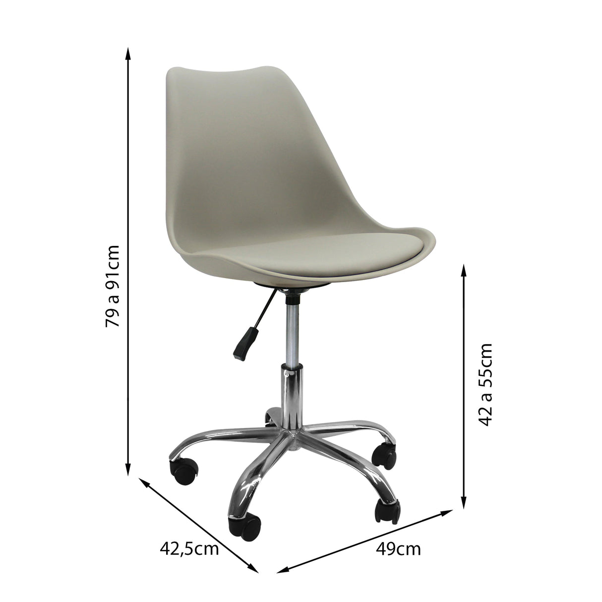 SILLA JOLY CON RUEDAS GRIS BOXBIT