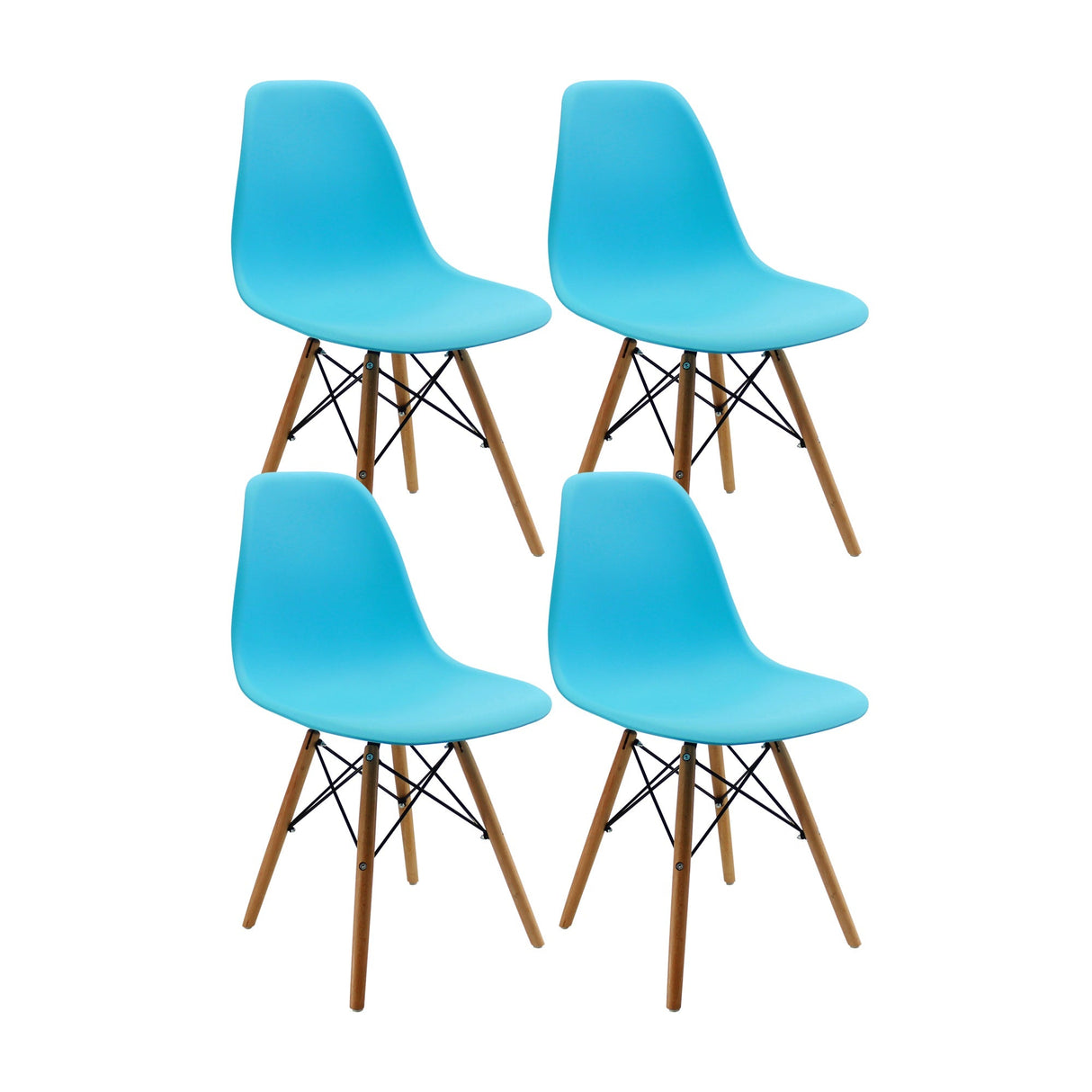 SET X 4 SILLAS DKR TIPO EAMES AZUL BOXBIT